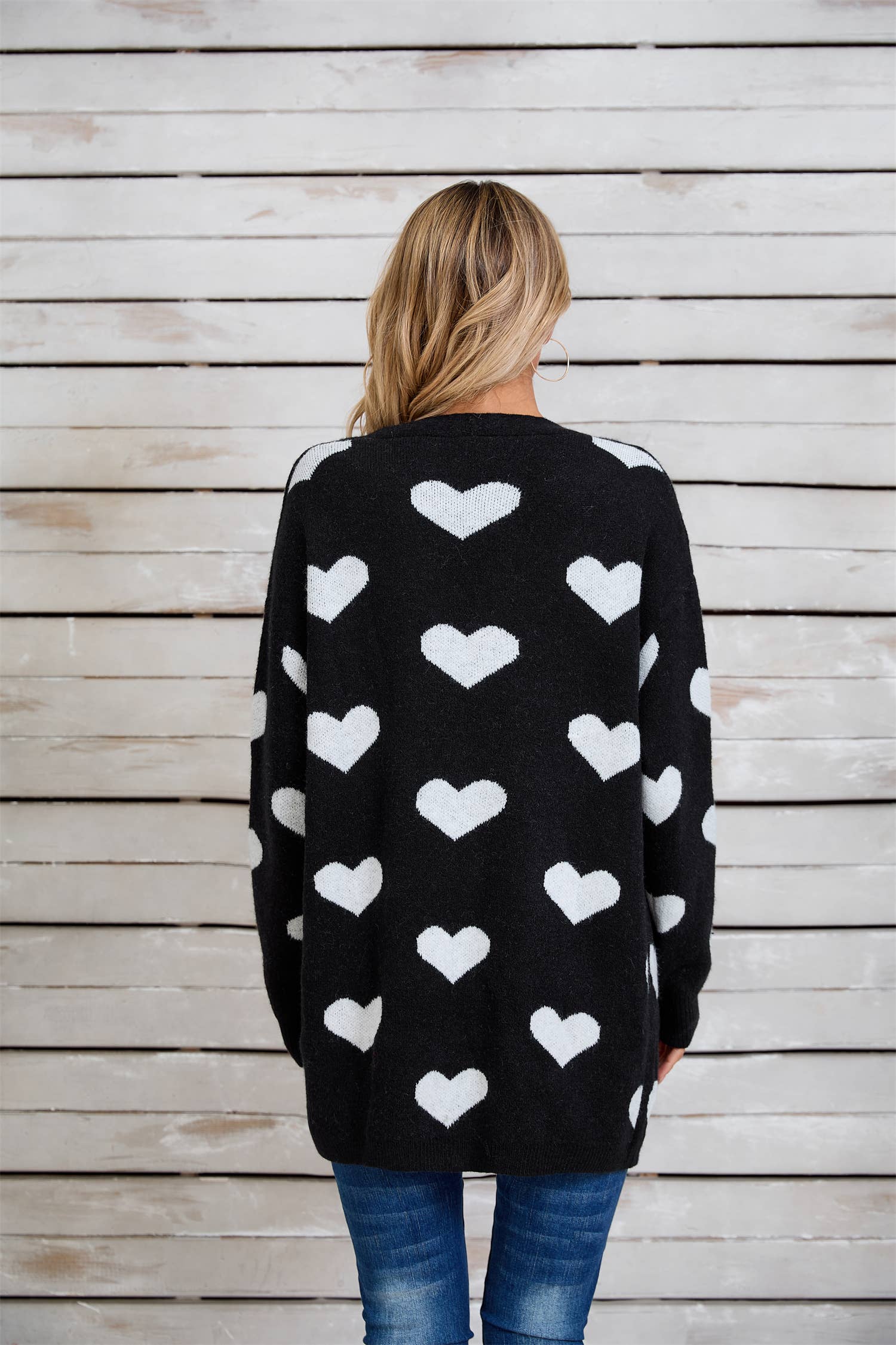 Valentines Day Color Contrast Love Cardigan