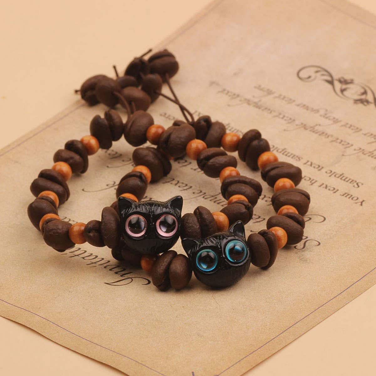 CREATIVE CARTOON HANDMADE COFFEE BEAN BRACELET_CWAJE3963