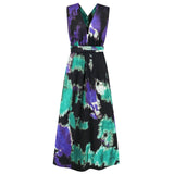 Trendy Sleeveless Tie-Dye Halter Neck Dress