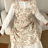 Waterproof Ink Leaf Edge Fish Tail Household Apron_Cwmm5799