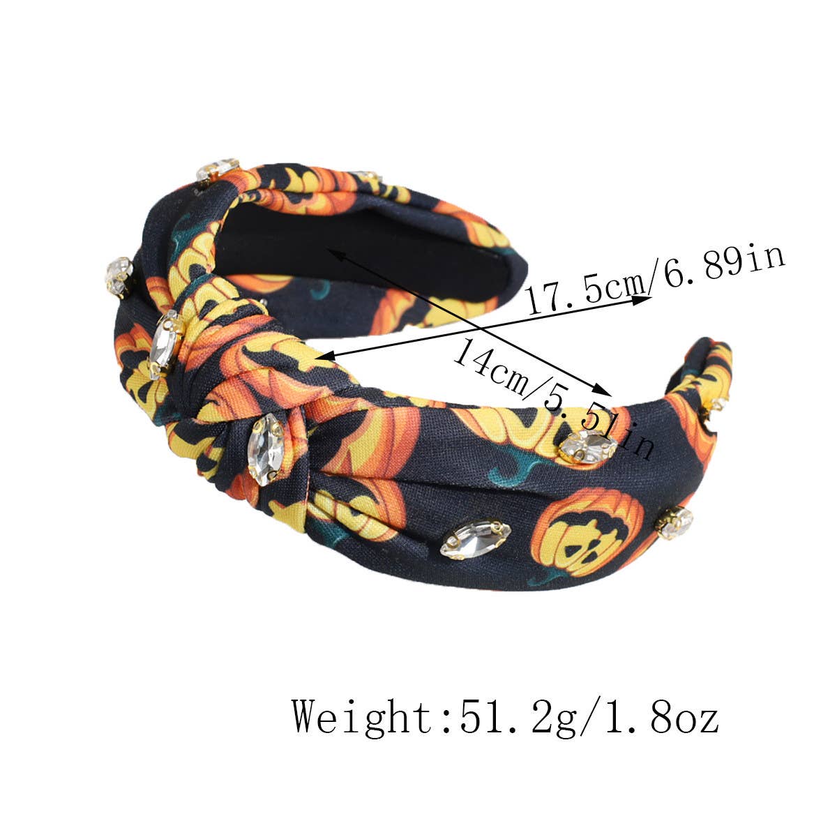 Vintage Rhinestone Skull Knotted Headband