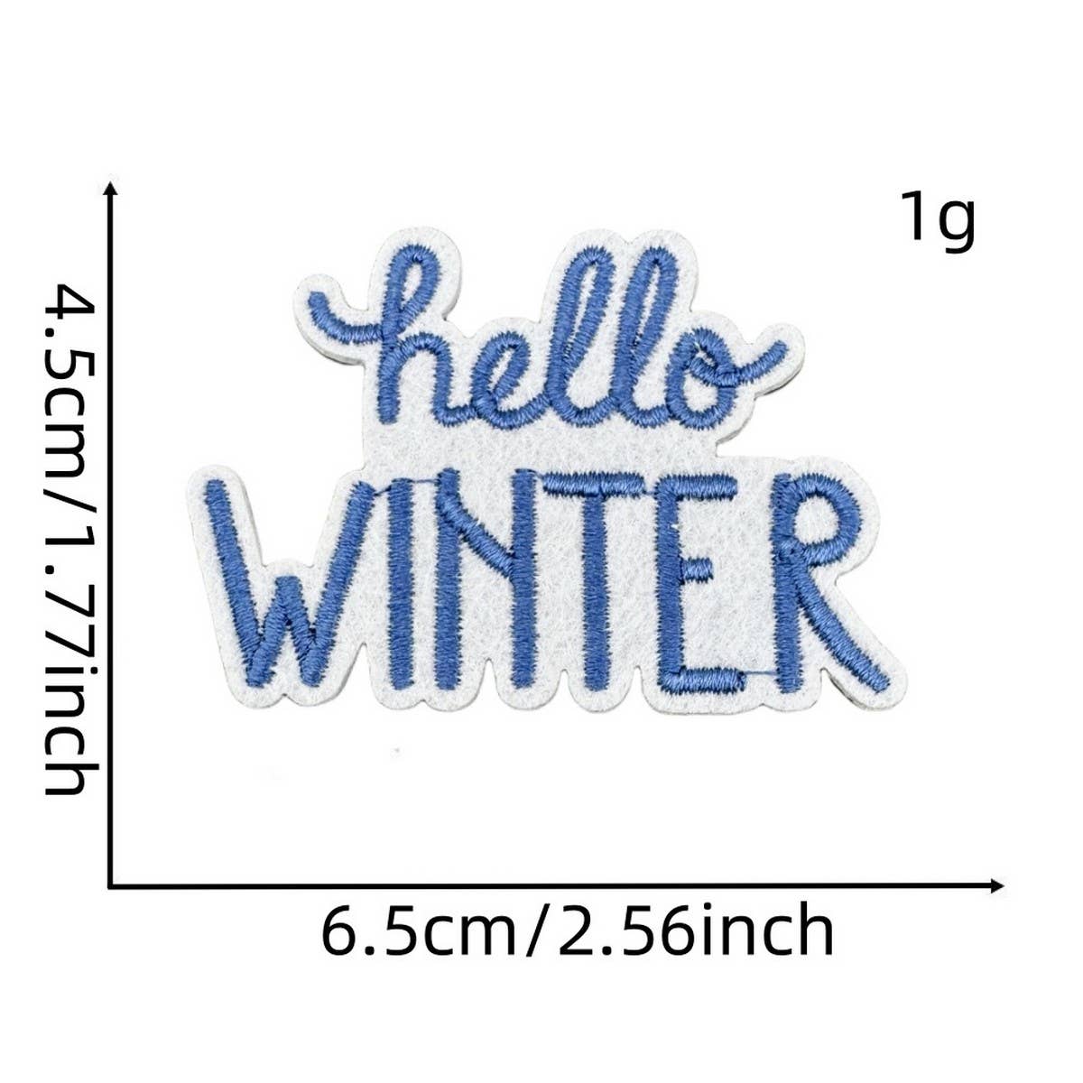 Winter Blue Christmas Graffiti Embroidered Patch_Cwmm4028