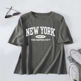 Trendy Letter Print T-Shirt For Women, Loose Fit