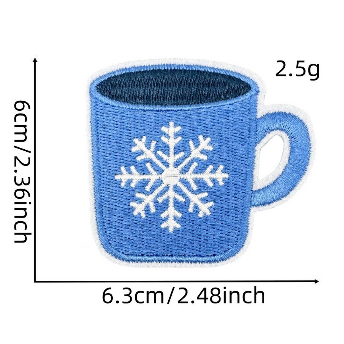 Winter Blue Christmas Graffiti Embroidered Patch_Cwmm4028