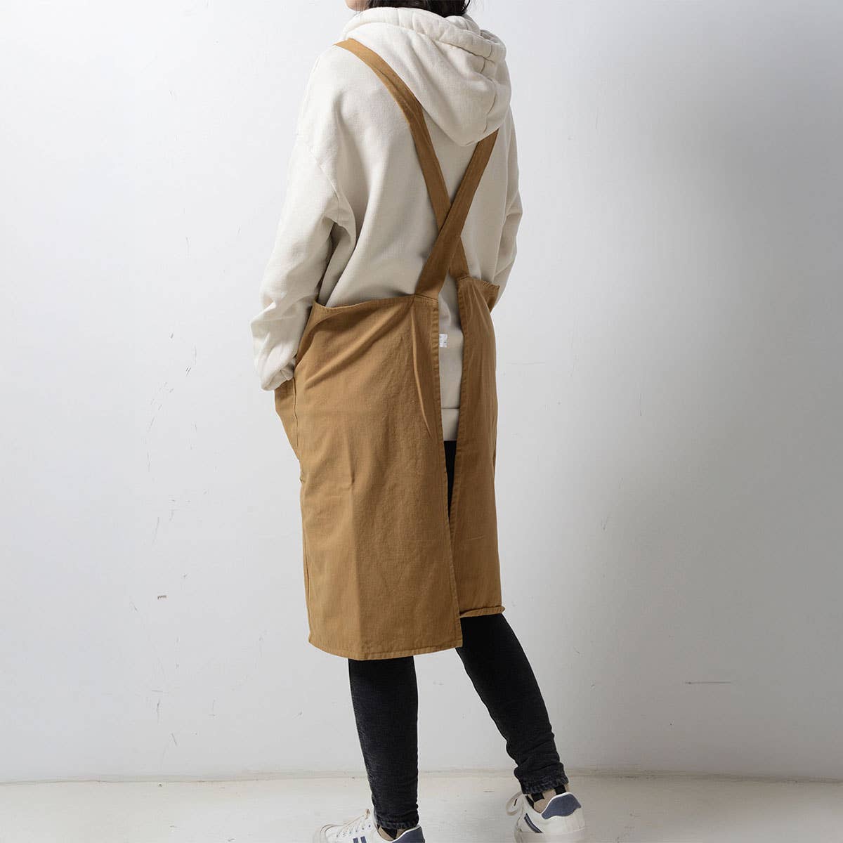 Waterproof Solid Color Linen Aprons With Pockets_Cwmm3303