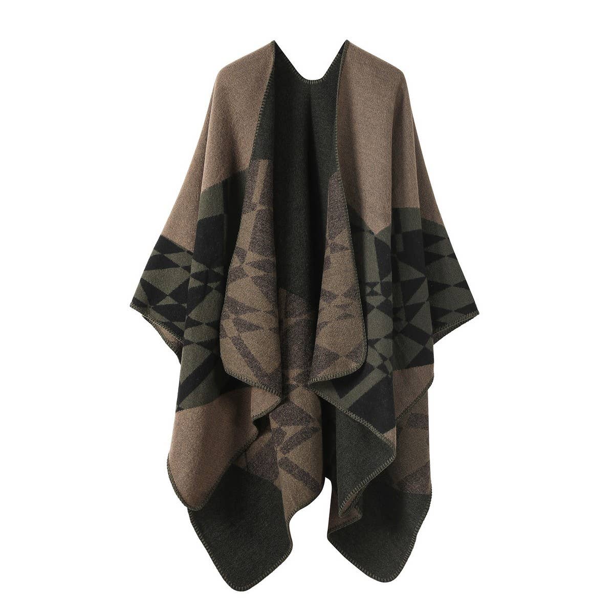 CAPE JACQUARD KNITTED SCARF WARM SHAWL_CWASC2250