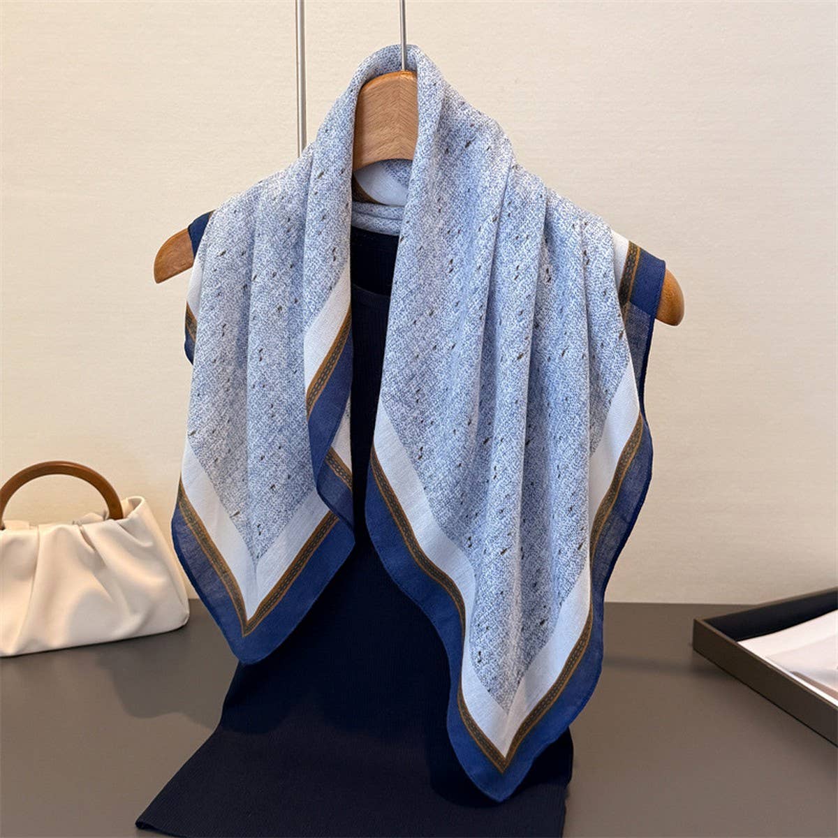 Fresh Herringbone Textured Satin Scarf_Cwasc03314