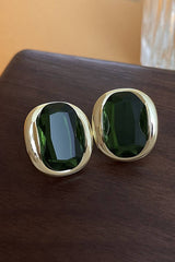 GREEN ZIRCON STUD EARRINGS_CWAJE0293