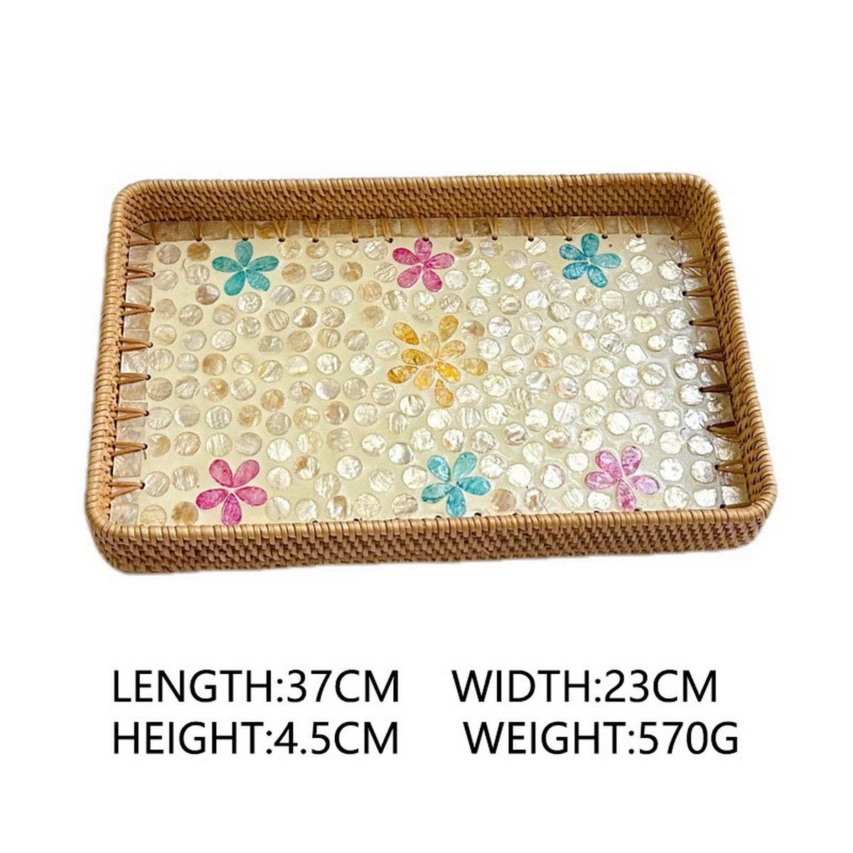 RATTAN COLORFUL SHELL CREATIVE HANDMADE FRUIT PLATE_CWMM4400