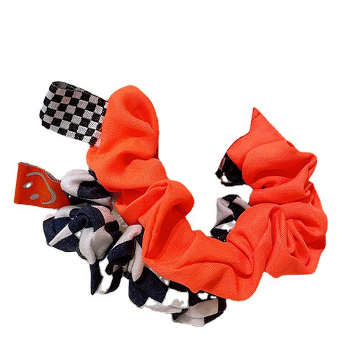 SIMPLE CHECKERED SOLID COLOR HAIR TIE_CWAHA0759