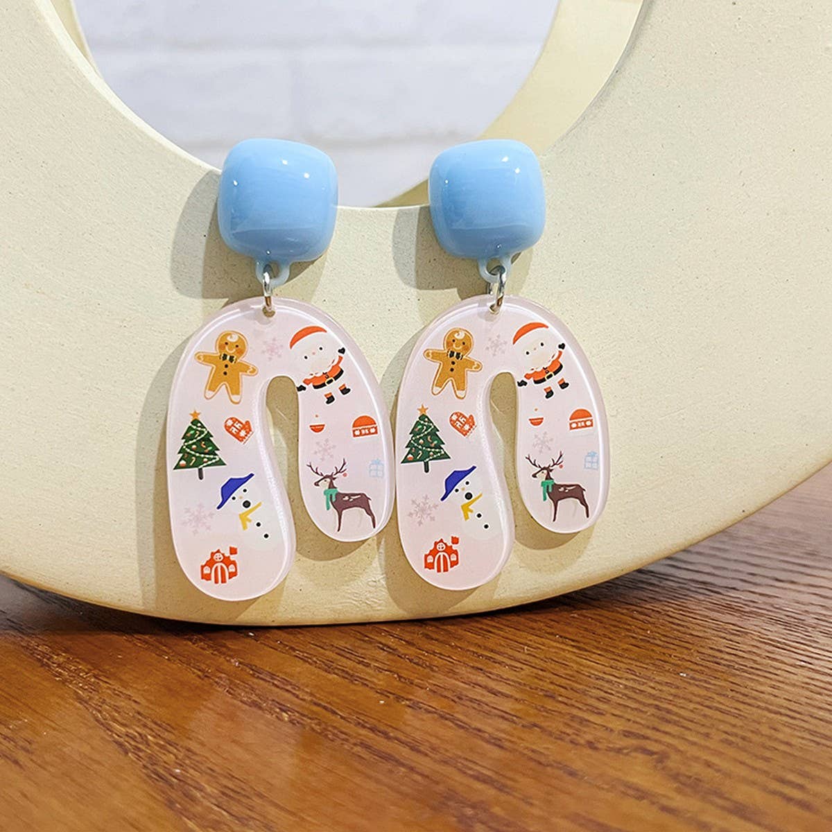 CARTOON U SHAPED PRINT SWEET EARRINGS_CWAJE1872