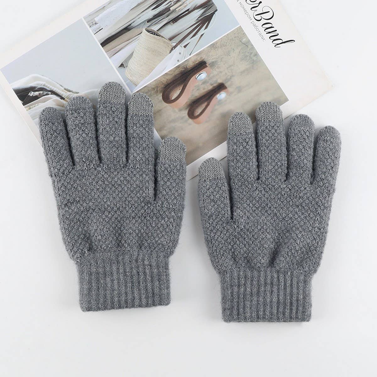 New Mens Cold-Proof Knitted Touchscreen Gloves_Cwag0395