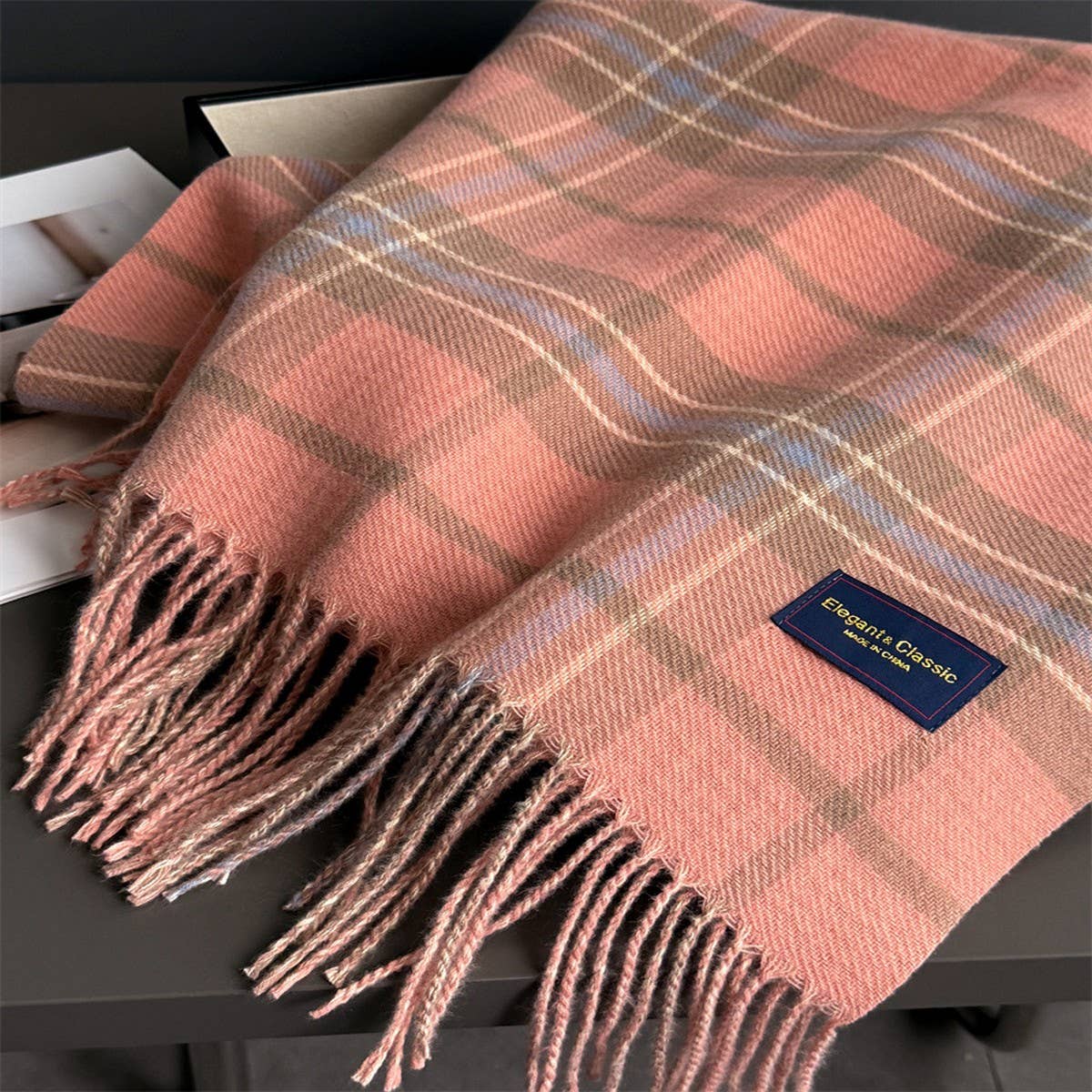 Classic Plaid Cashmere Feel Scarf For Women_Cwasc03235