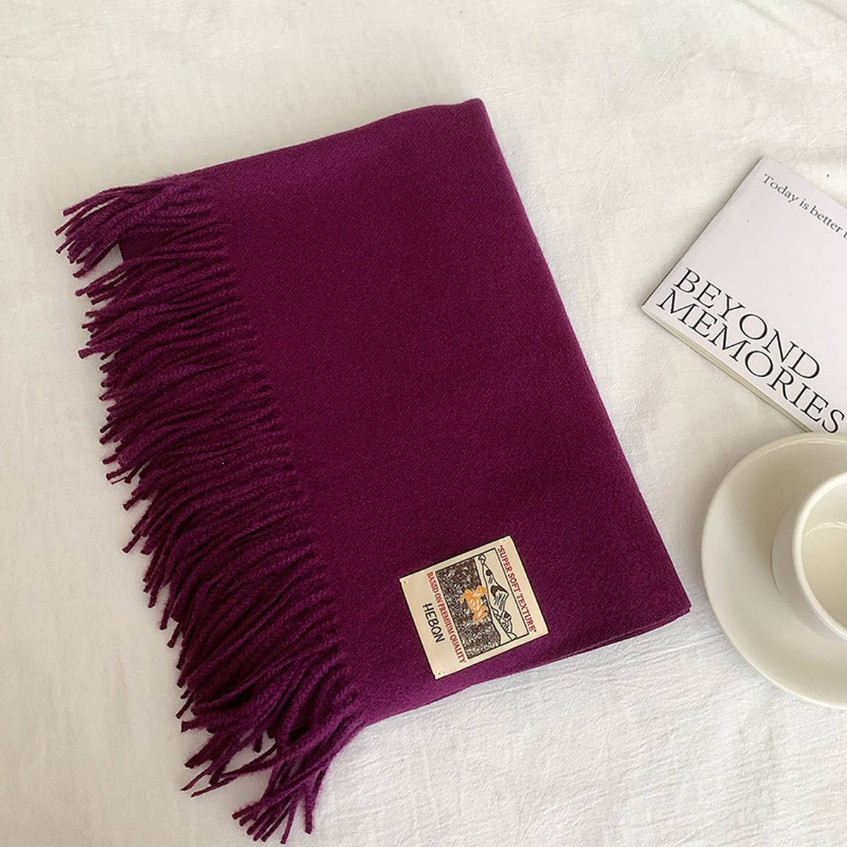 SOLID COLOR FAUX CASHMERE SCARF WINTER WRAP_CWASC2303