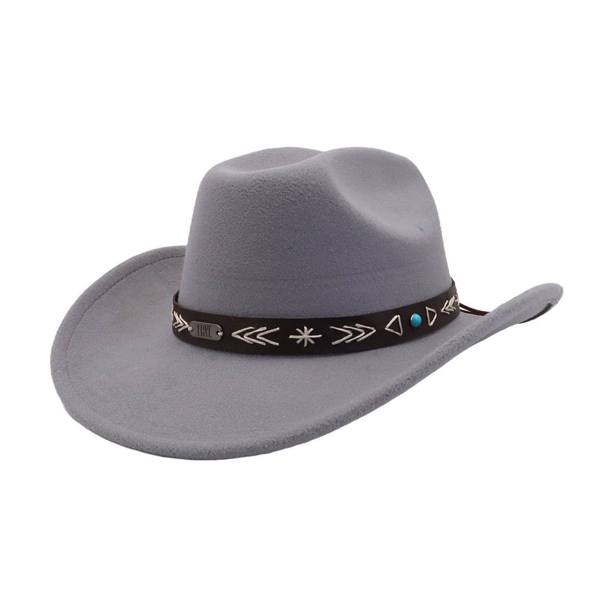 MEN WOMEN WOOL COWBOY FEDORA HAT ETHNIC STYLE_CWAH04498