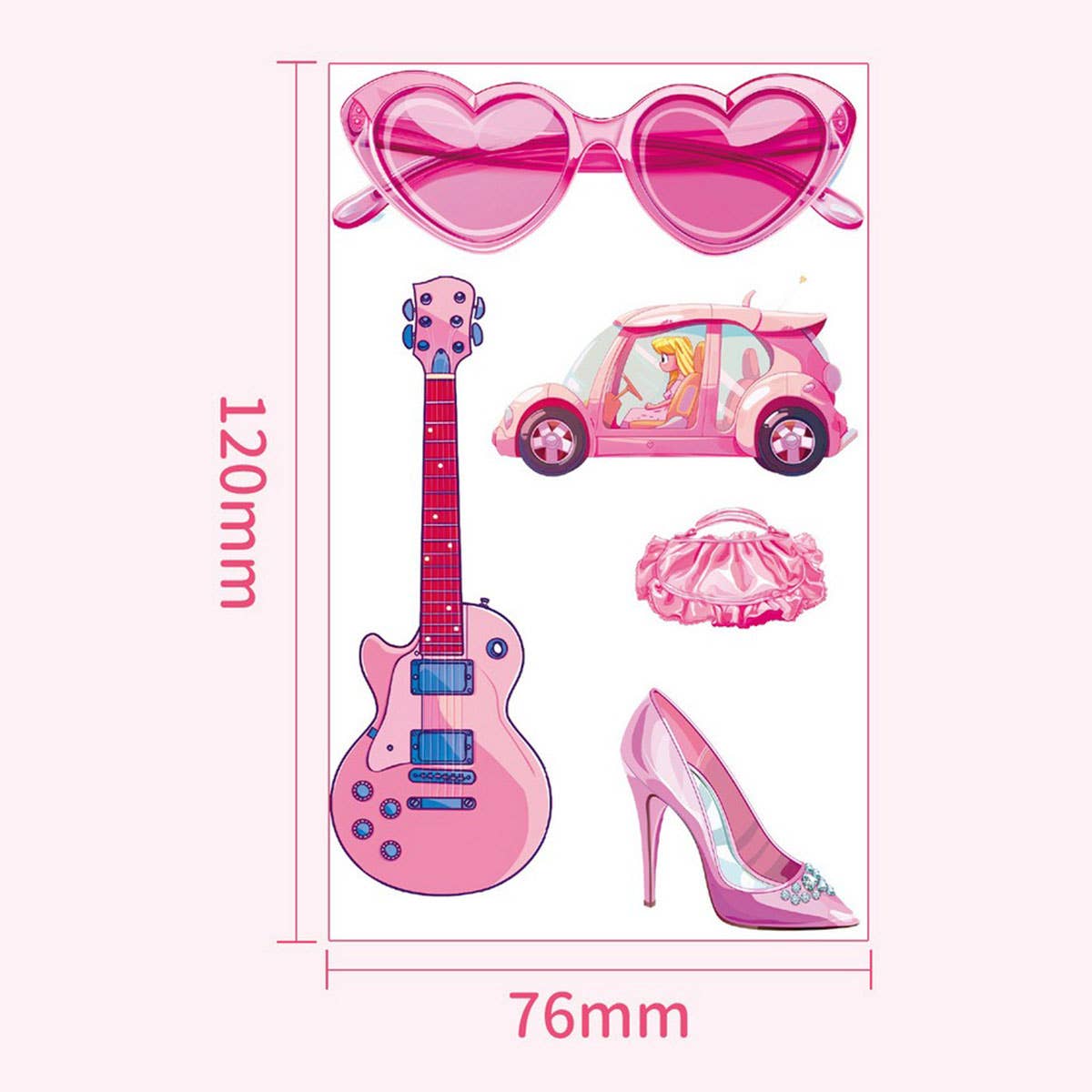 PINK GUITAR GIRL TATTOOS WATERPROOF KIDS PARTY_CWMM8382