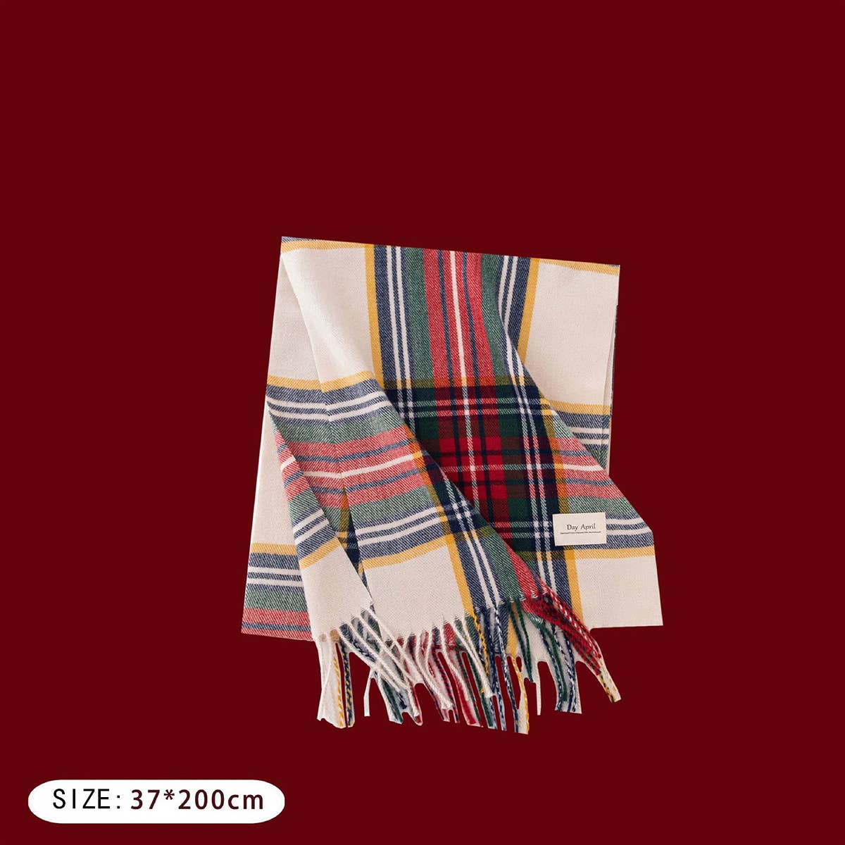 Cwasc2723_Christmas Plaid Atmosphere Warm Scarf