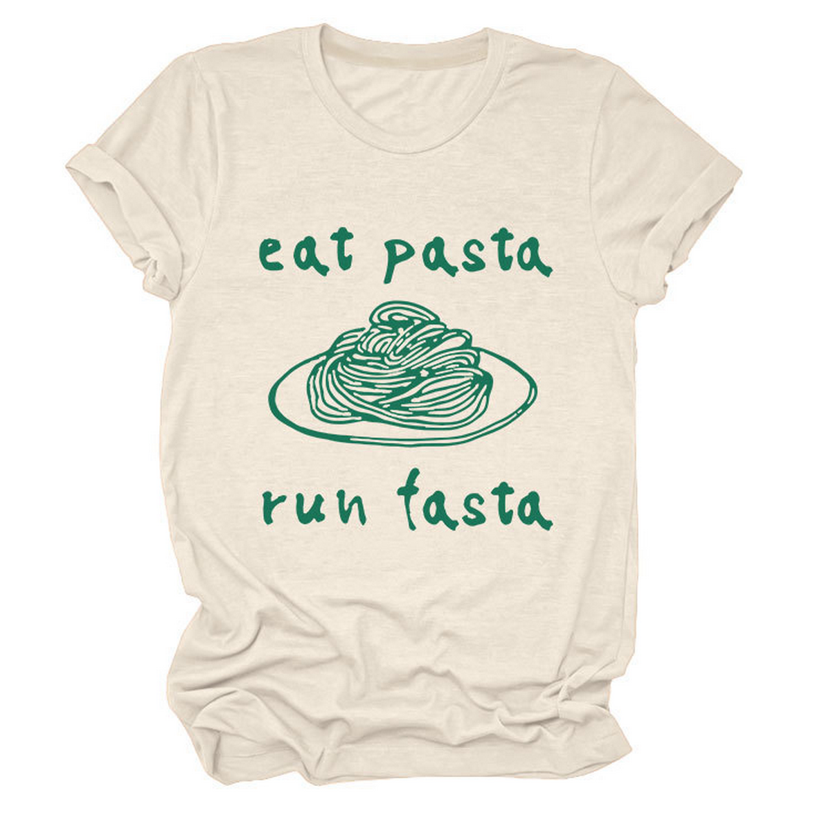 Trendy Womens Short Sleeve Tee Eat Pasta Run