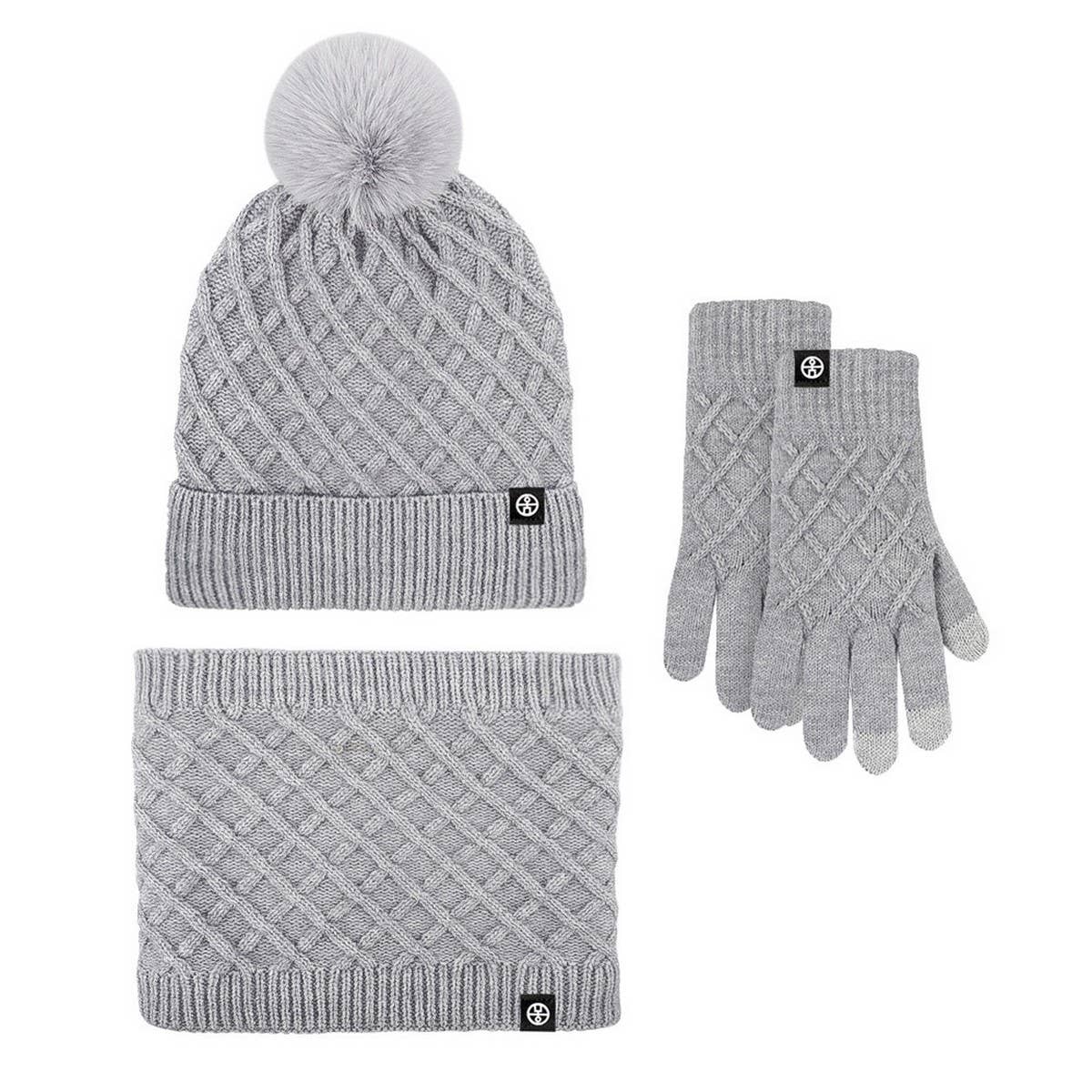 Winter Warm Wool Hat Scarf Gloves Three-Piece Set_Cwmm2774