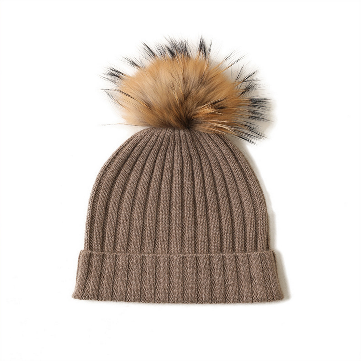 COZY WOOL CONE HAT WITH FUR BALL WOMEN S STYLE_CWAH3998