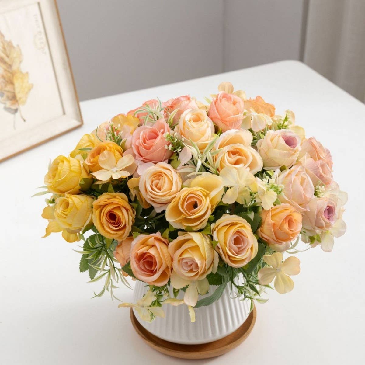 NEW FAUX ELSA ROSE BOUQUET FOR HOME DECOR_CWMM6583