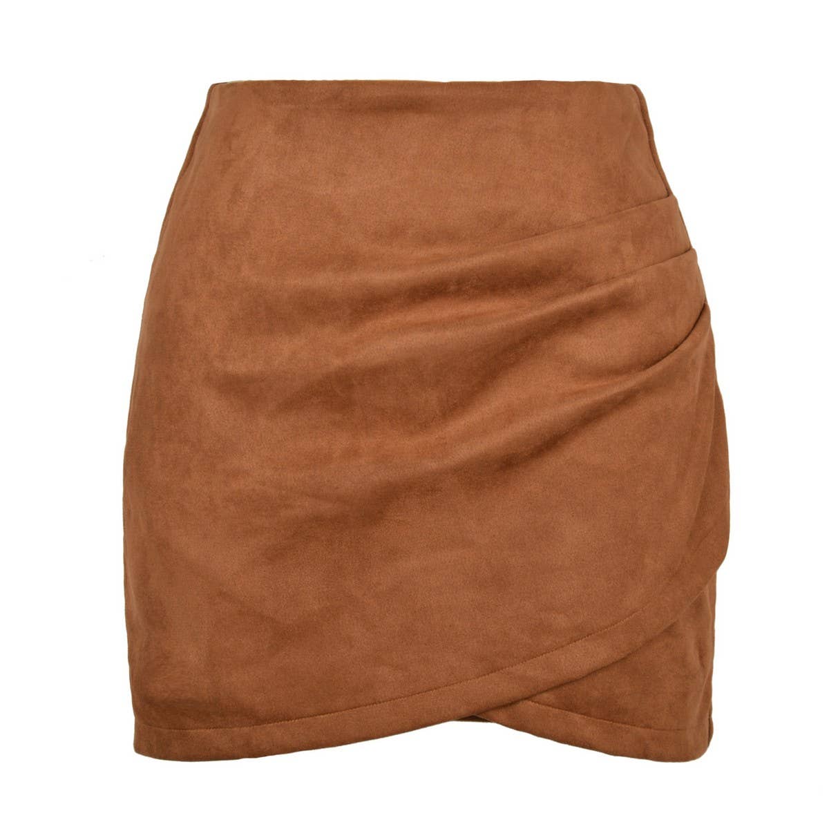 SUEDE SOLID COLOR HIP SKIRT ZIPPER SKIRT_CWAB4799