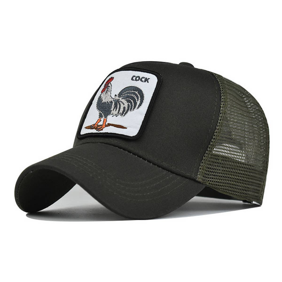 NEW ANIMAL EMBROIDERED BREATHABLE MESH TRUCKER HAT_CWAH1357