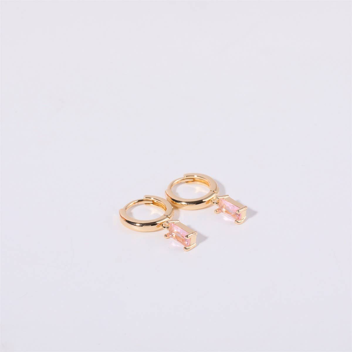 RETRO SIMPLE COLORED BIRTHSTONE EARRINGS_CWMM5348