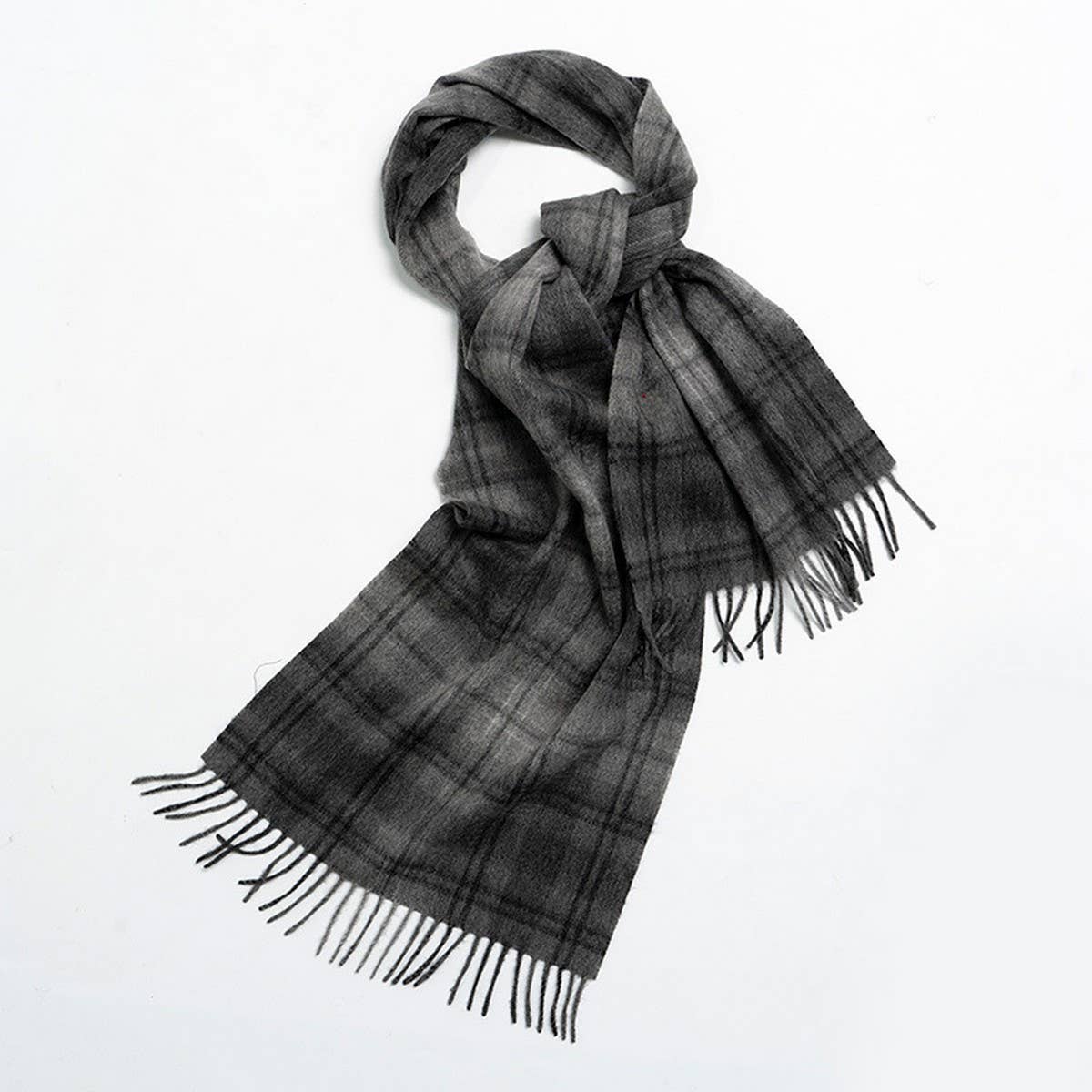 NORDIC PLAID WOOL SCARF WARM WINTER COUPLE WRAP_CWASC2357