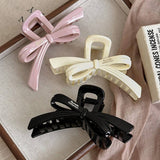 LARGE BOW HAIR CLAW ELEGANT RIBBON SHARK CLIP_CWAHA4019
