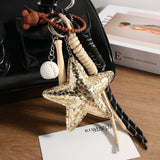 PU STAR BASEBALL CHARM BRAIDED BAG PHONE STRAP_CWMM7553