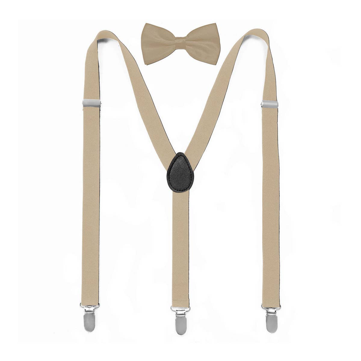 MULTICOLOR SOLID COLOR SUSPENDER CLIP BOW TIE SET_CWMM1105
