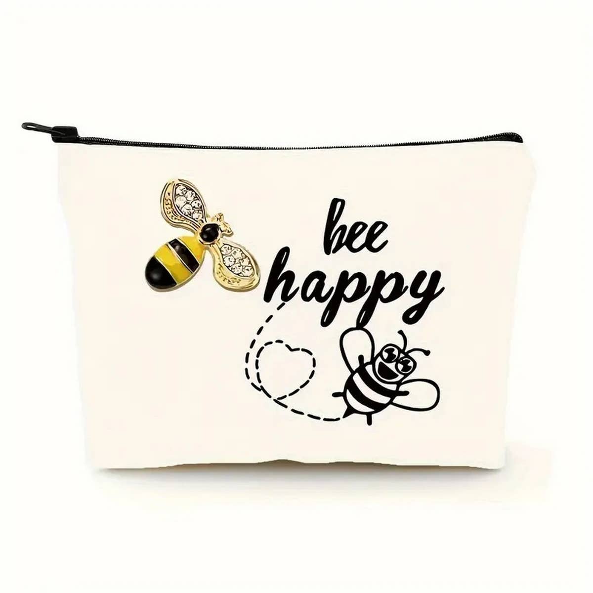 BEE FESTIVAL LINEN REVERSIBLE PRINT COSMETIC BAG_CWAB2249