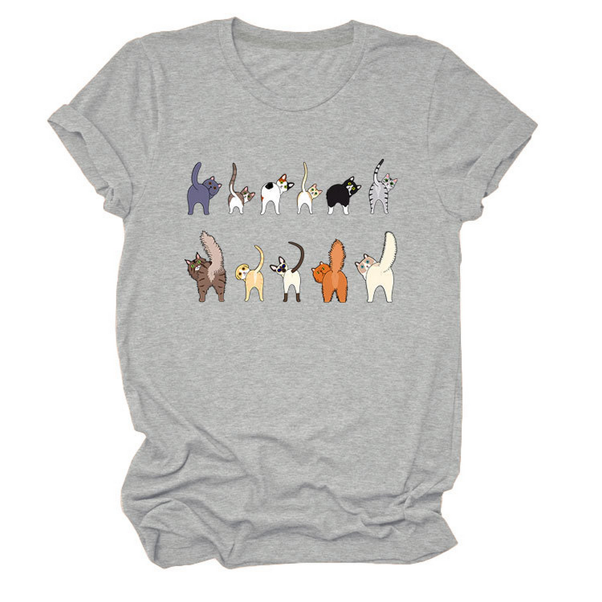 CUTE CAT GRAPHIC TEE 11 CATS TURN AROUND_CWTTS1495