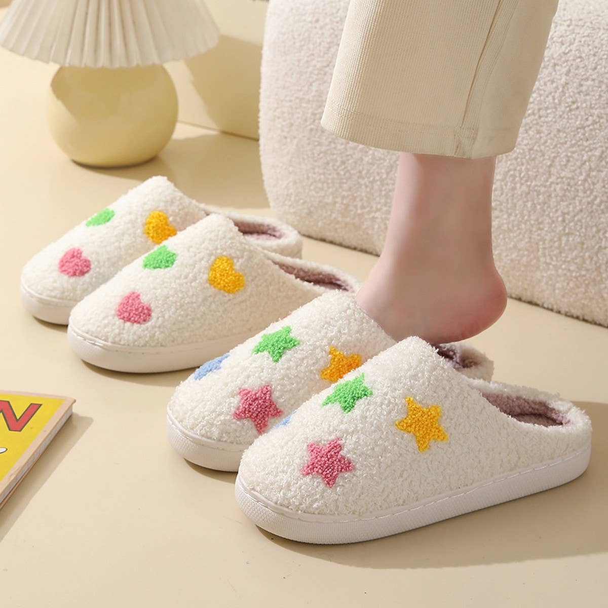 NEW COLORFUL LOVE STYLE WINTER COTTON SLIPPERS_CWMM3065