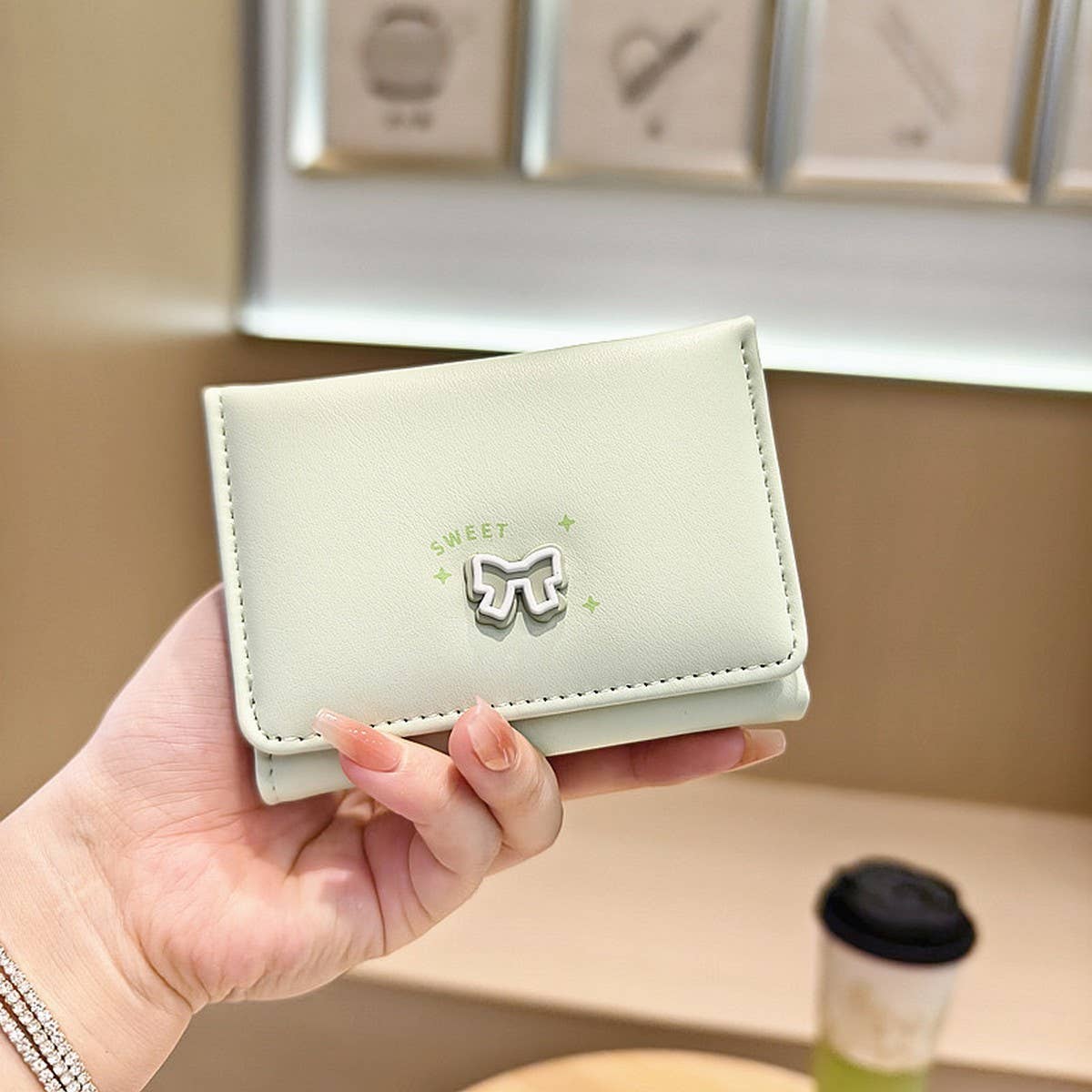 New Fresh Bow Mini 3-Fold Wallet For Women_Cwab06245