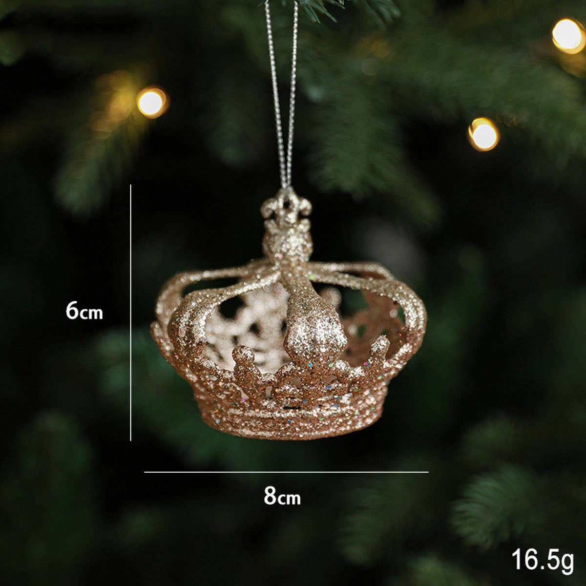 GLITTER REINDEER HOUSE CHRISTMAS TREE ORNAMENT_CWMM9747