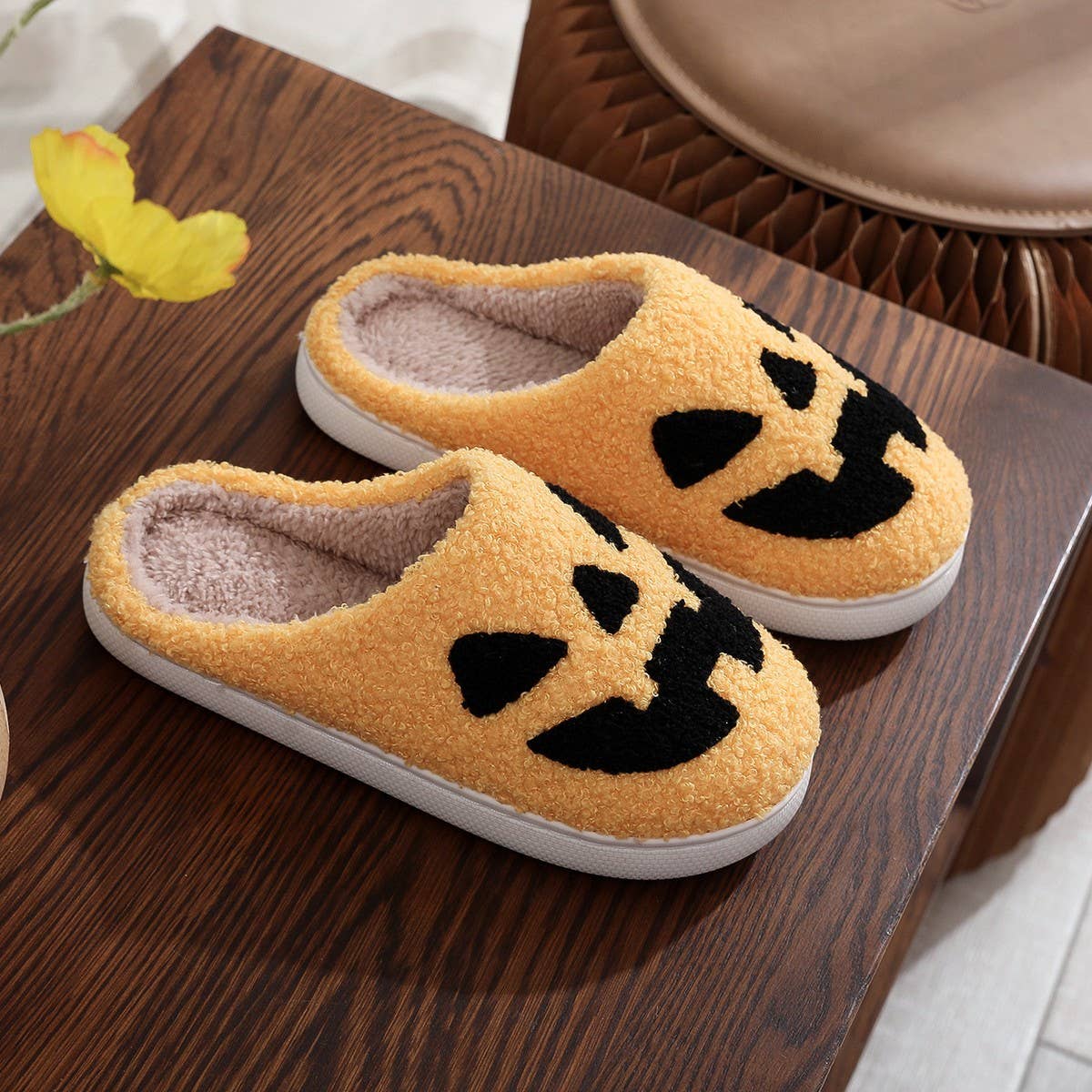PUMPKIN HALLOWEEN GHOST WARM COTTON SLIPPERS_CWSHS0868