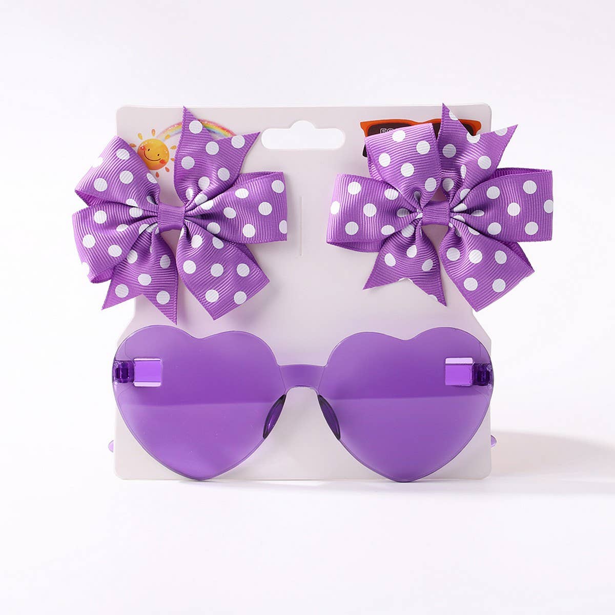 KIDS POLKA DOT GROSGRAIN BOW HAIR CLIP SUNGLASSES_CWAHA6708