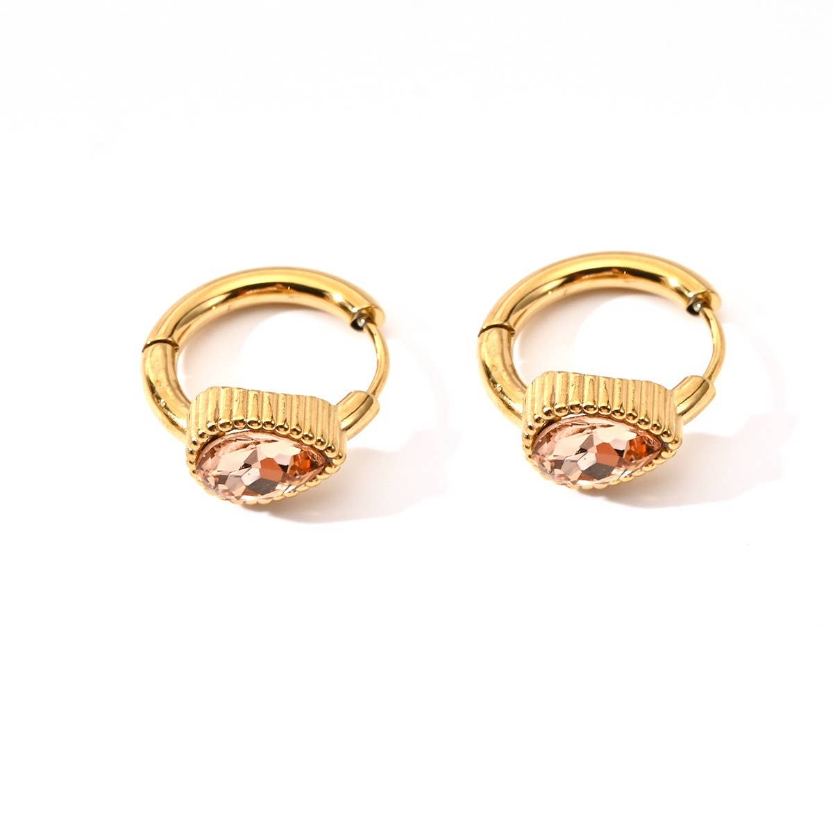 Unique Stainless Steel Heart Earrings With Cz_Cwmm8924