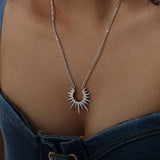 SUNFLOWER TITANIUM STEEL NECKLACE JEWELRY_CWAJE1083