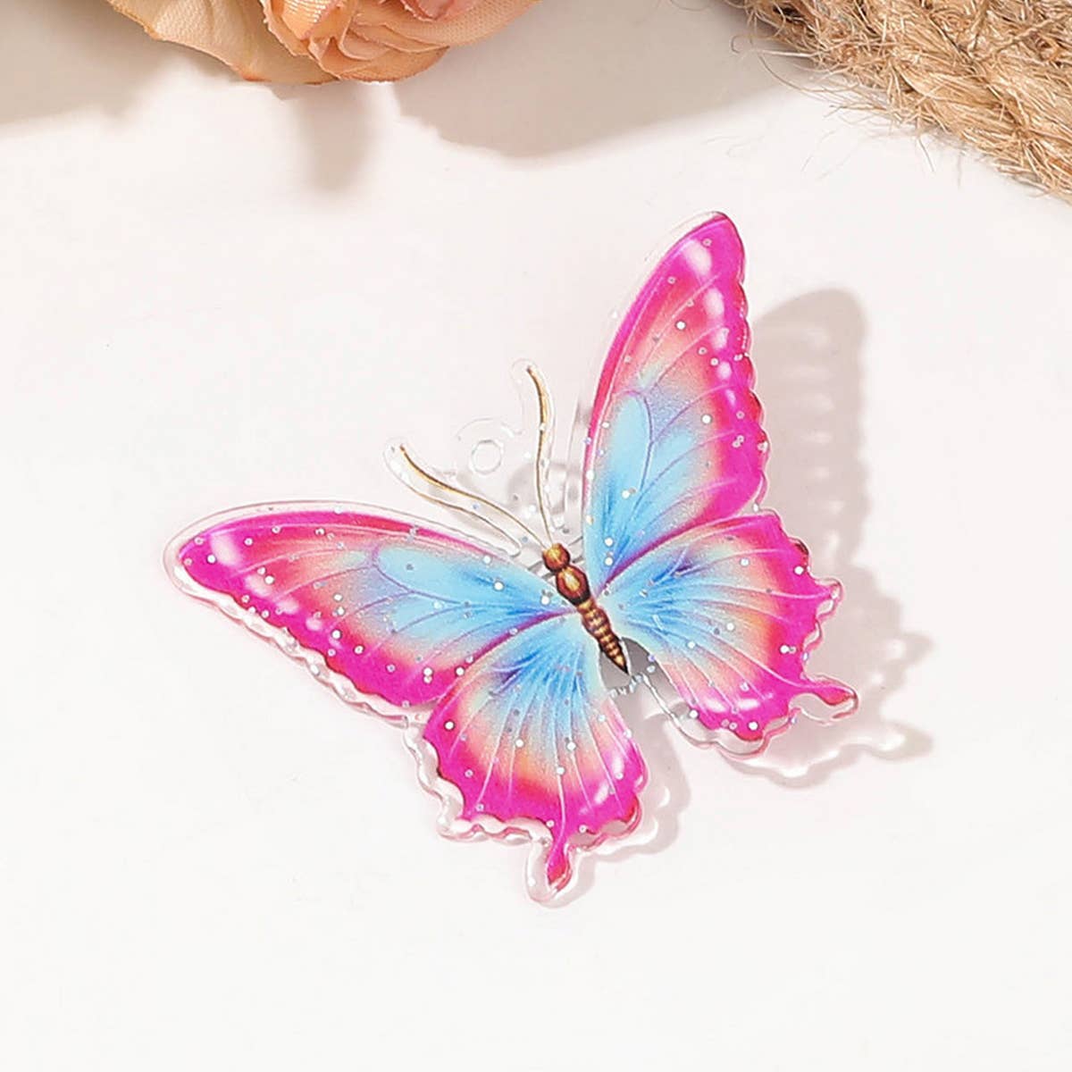SILVER DOT IMITATION BUTTERFLY CUTE HAIRPIN_CWAHA1632