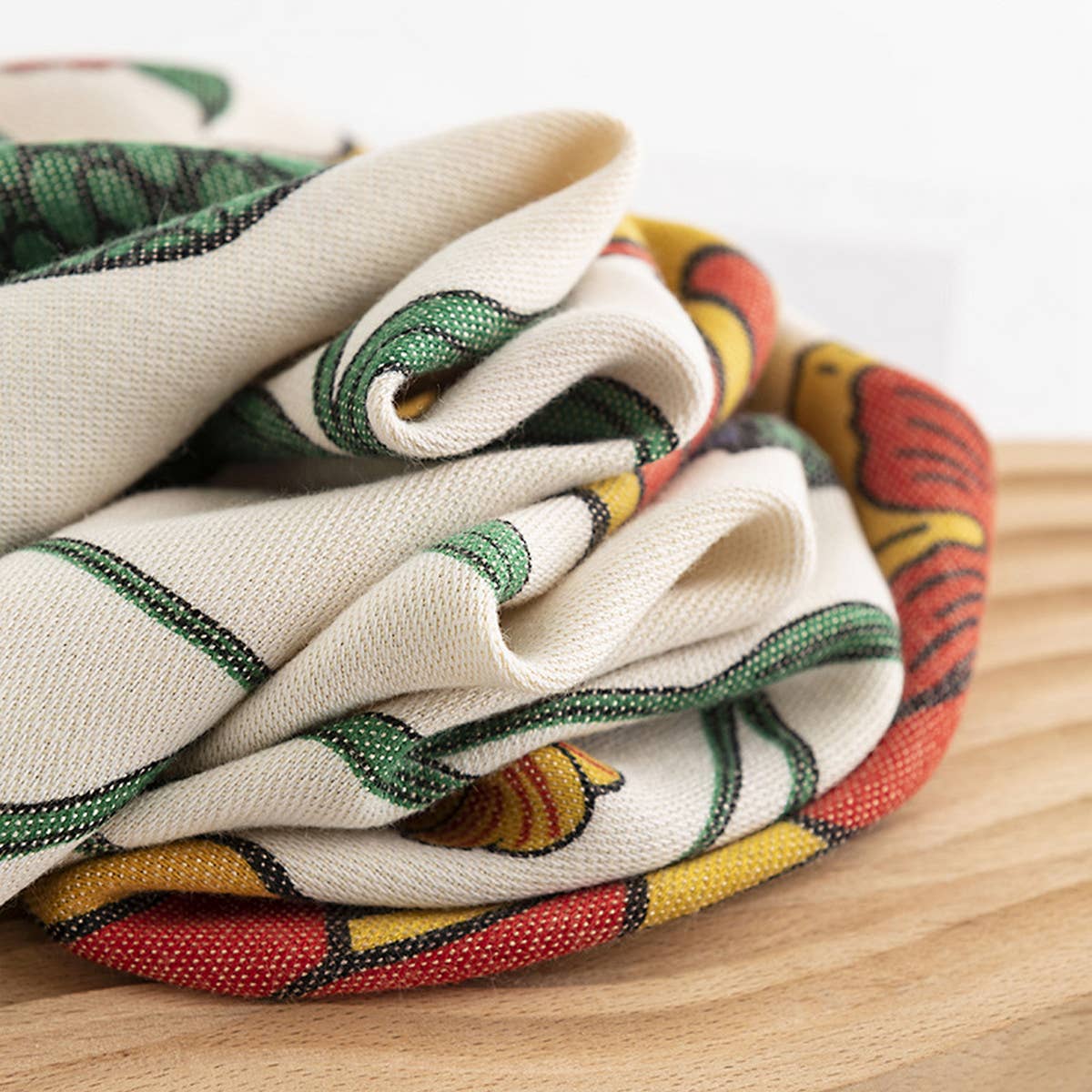 Retro Clip-On Large Flower Warm Short Beard Scarf_Cwasc0487