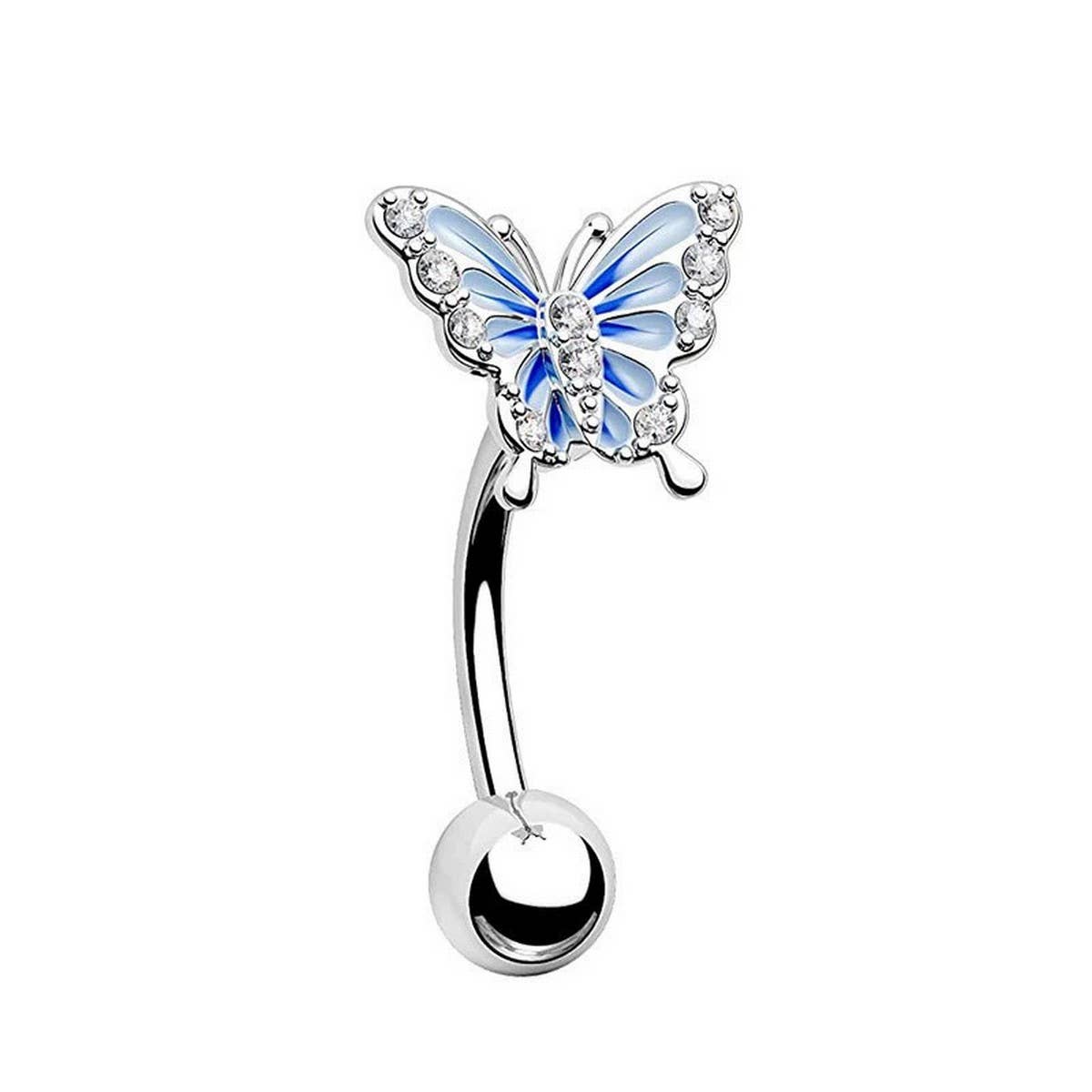 ENAMEL BUTTERFLY PIERCING SET BELLY EAR NOSE_CWMM9245