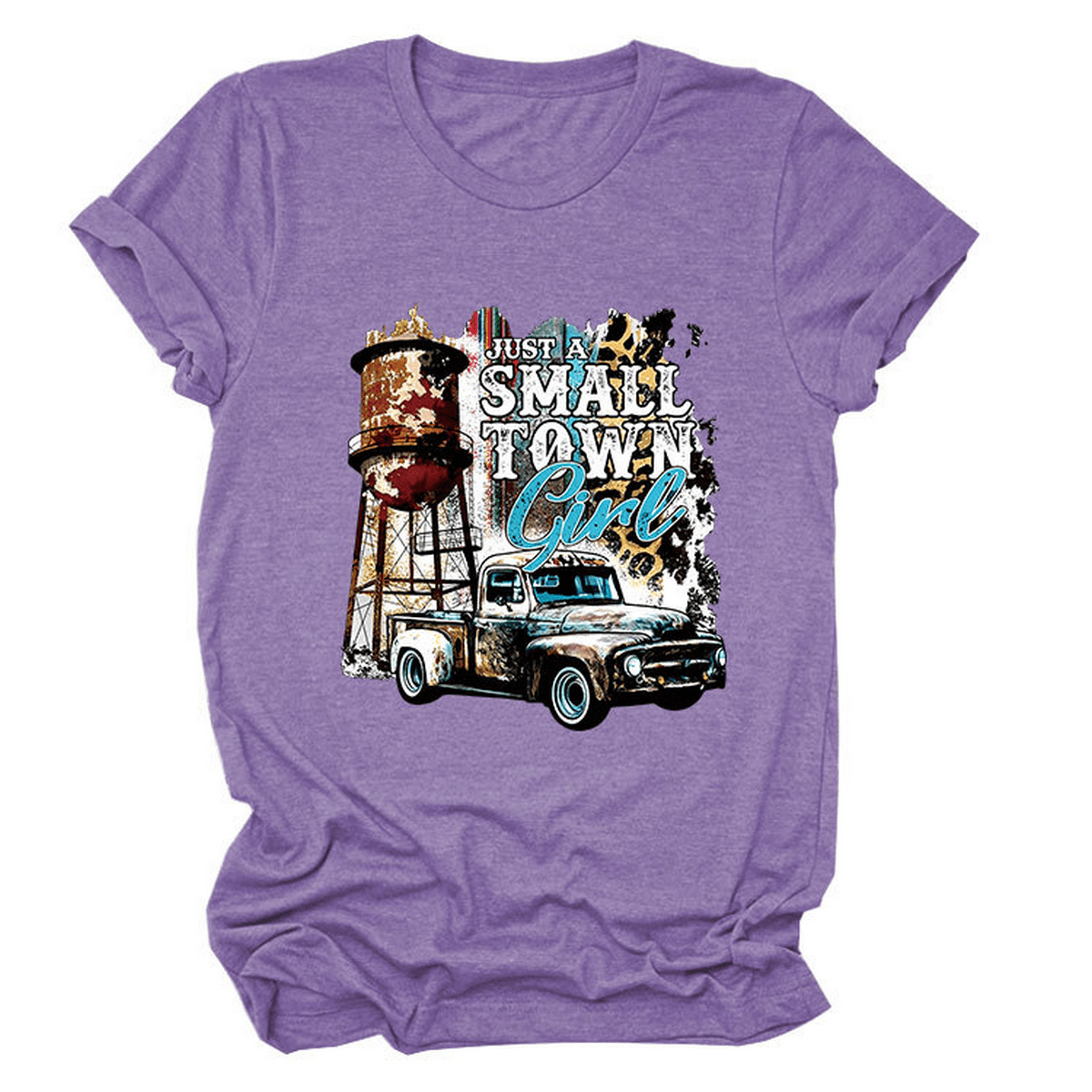 JUST A SMALL TOWN GIRL PRINT T SHIRT LOOSE FIT_CWTTS1525