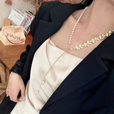 LONG LEAF NATURAL PEARL SWEATER NECKLACE_CWAJE3891