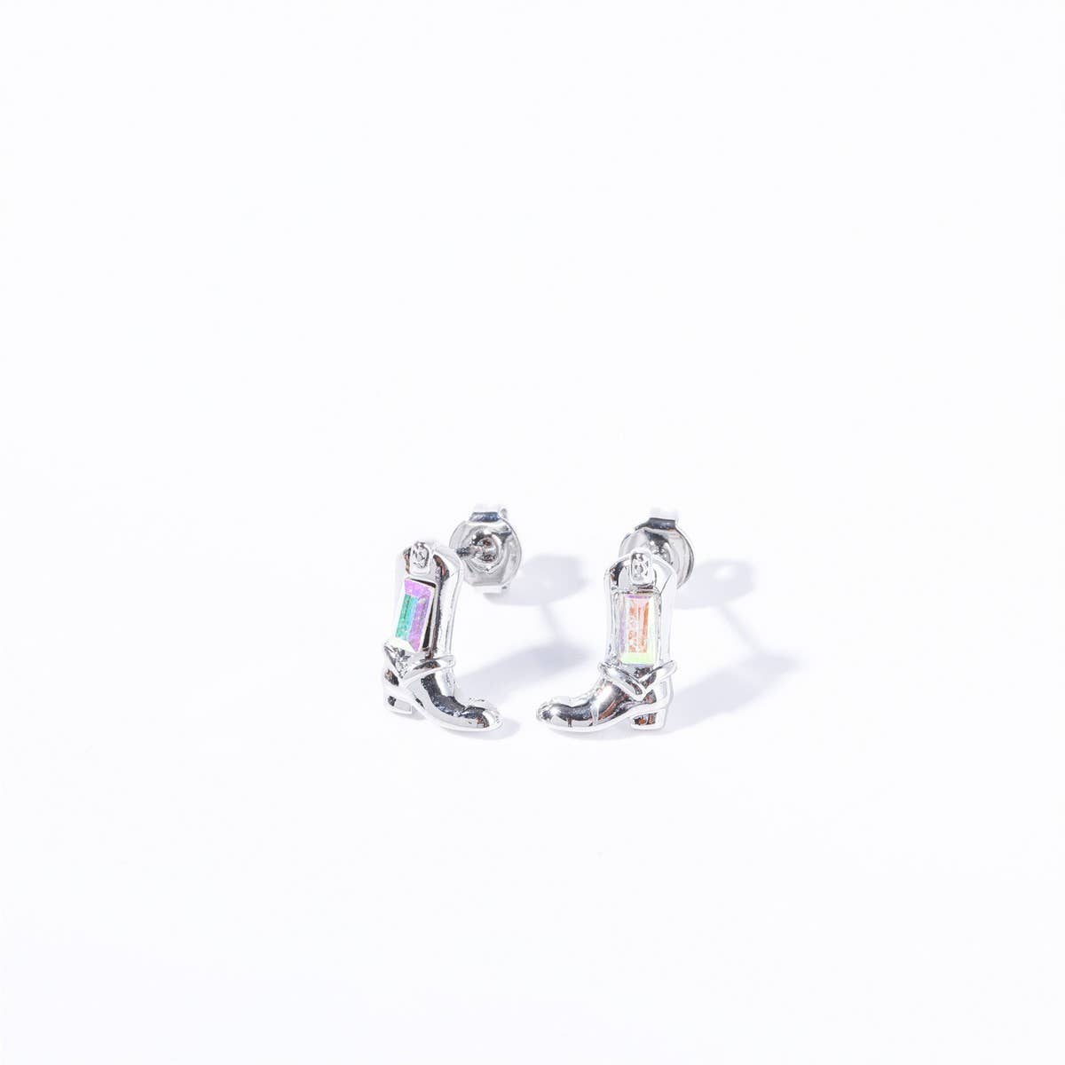 Womens Cowboy Boots Hat Horseshoe Stud Earrings_Cwaje5075