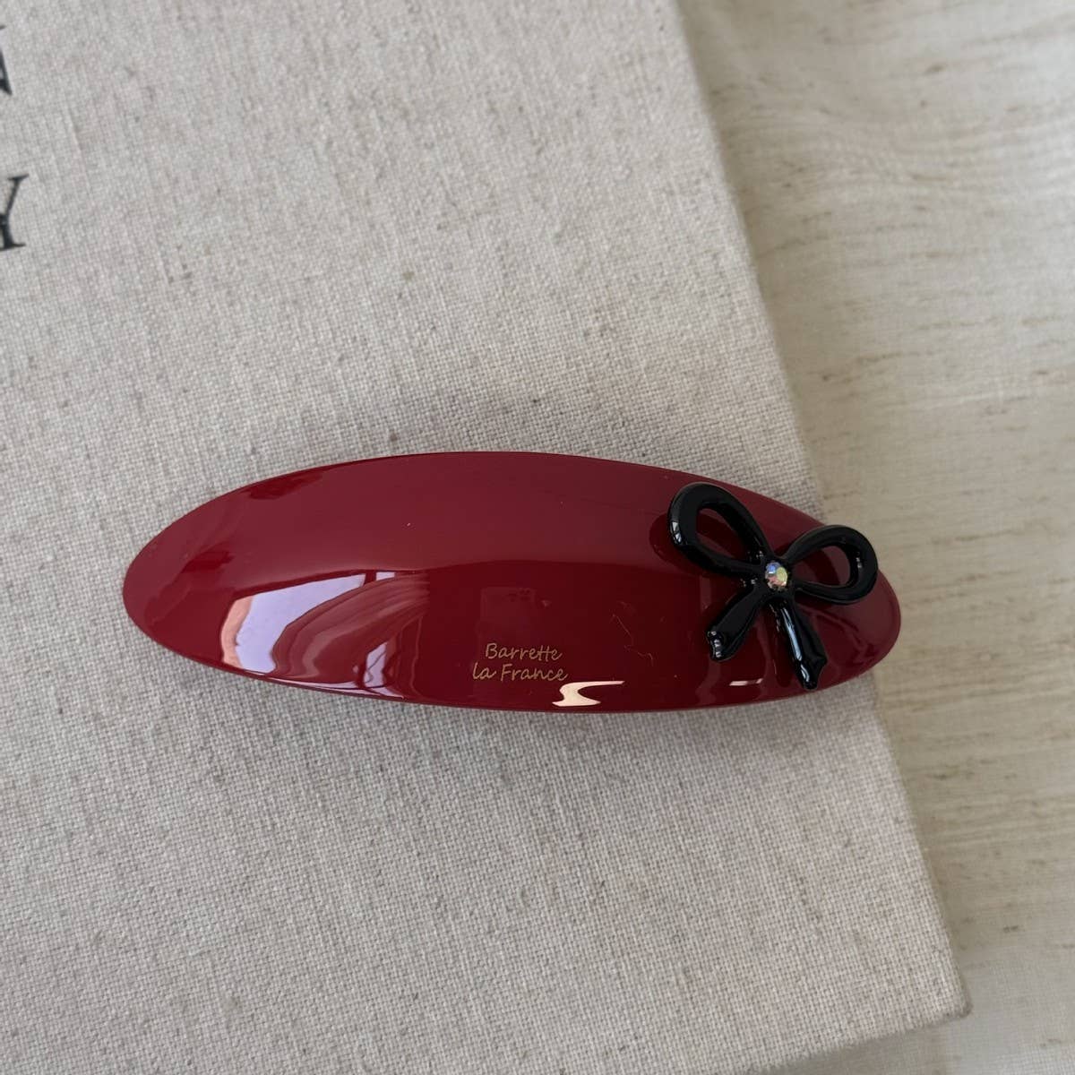 Acetate Bow Oval Spring Hair Clip Elegant_Cwaha07974