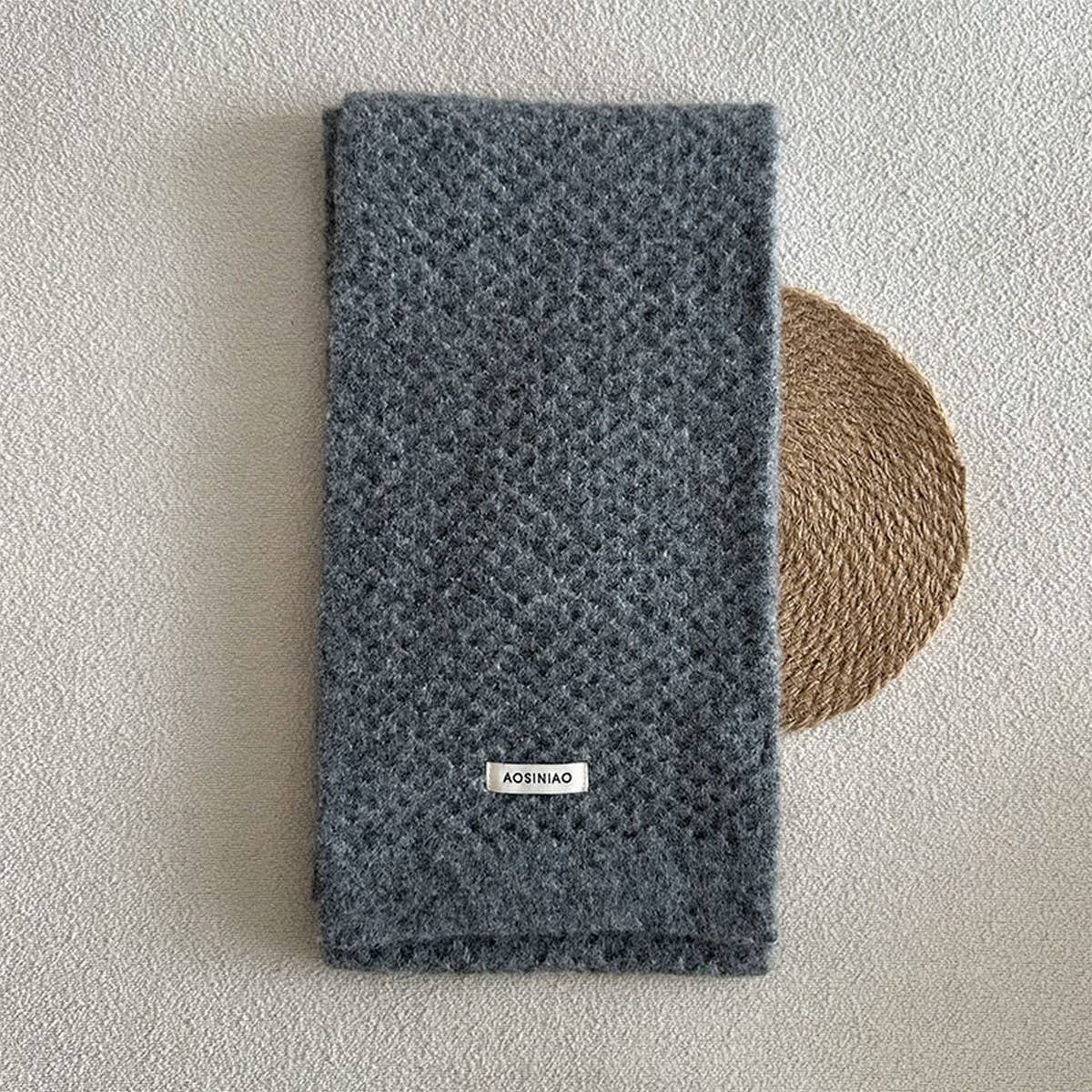 Wool Blend Knit Scarf Dual-Sided Winter Wrap_Cwasc2352