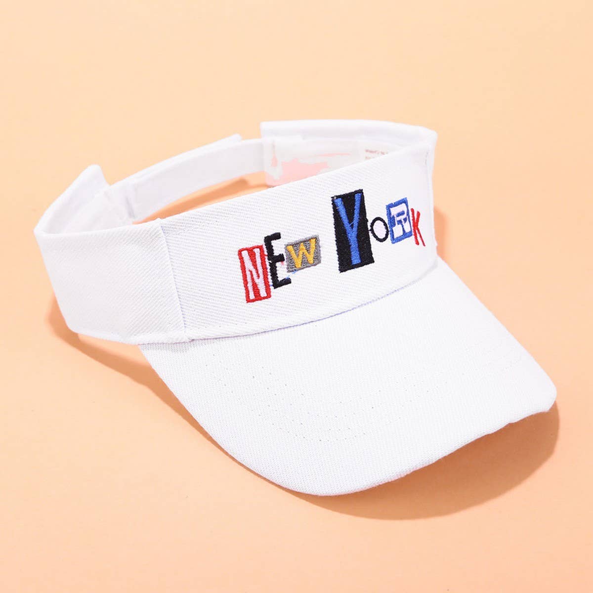 EMBROIDERED LETTER VISOR HAT SUMMER SUNSHADE CAP_CWAH3284